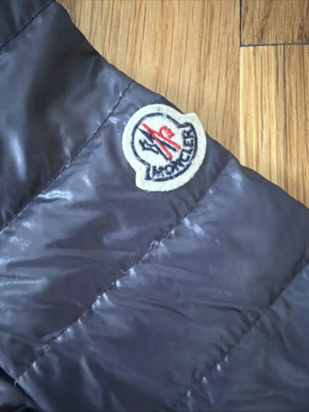 Moncler Kid's Boys Down Quilted Light Puffer Jacket Blue/White/Red Size 6 (Q11)